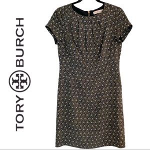 Tory Burch Silk Pleated Front Olive Mini Dress